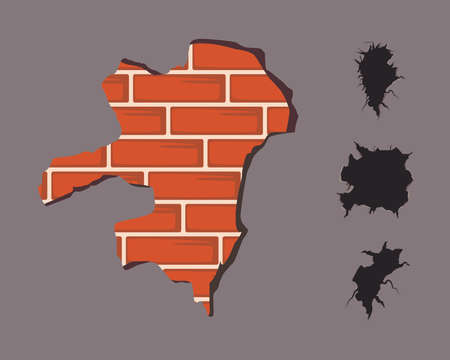 Cracked wall symbol collectionのイラスト素材