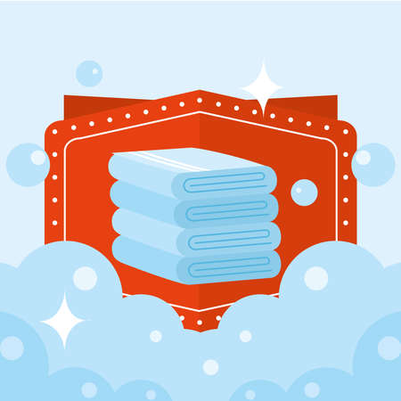 Laundry towels with bubblesのイラスト素材