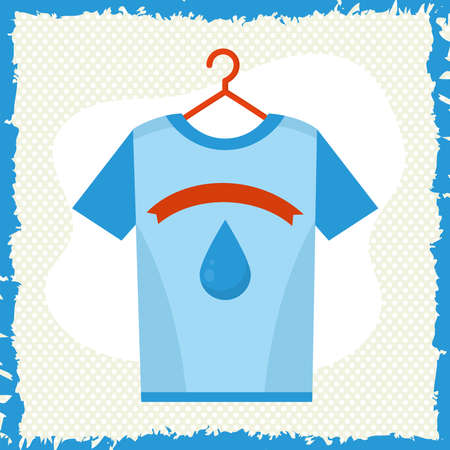 Laundry tshirt in hangerのイラスト素材