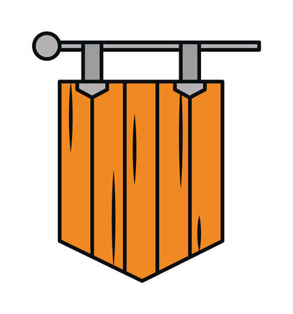 wooden banner shieldのイラスト素材