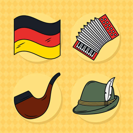 german oktoberfest setのイラスト素材