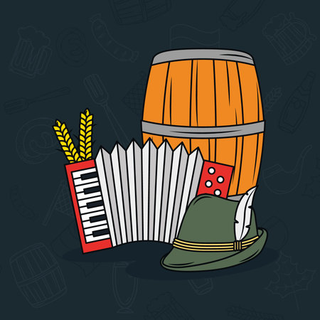 Oktoberfest and germany illustrationのイラスト素材