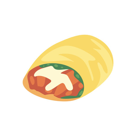 mexican burrito foodのイラスト素材