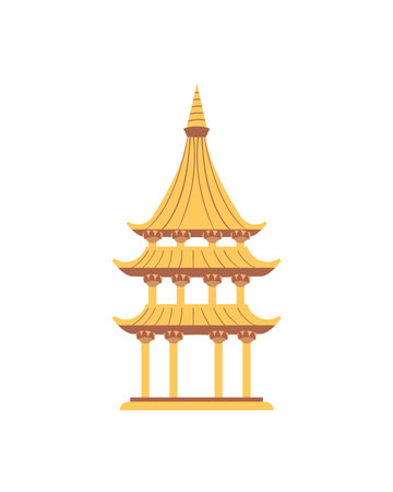 chinese traditional pagodaのイラスト素材