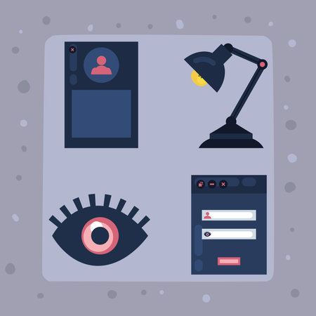 web design four iconsのイラスト素材