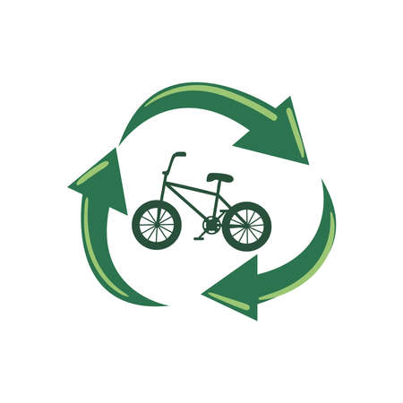 ecology bicycle with arrowsのイラスト素材