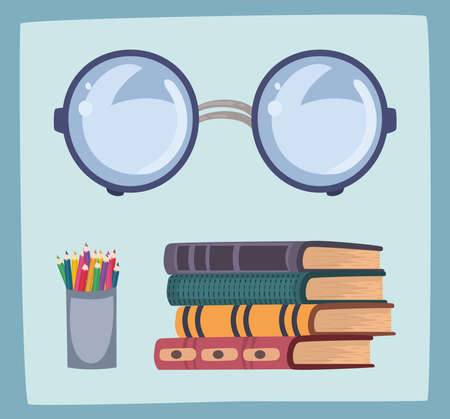 three literacy day iconsのイラスト素材