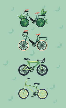 four eco friendly bicycles