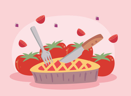 tomatoes and pieのイラスト素材