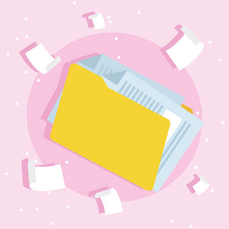 folder and documentsのイラスト素材