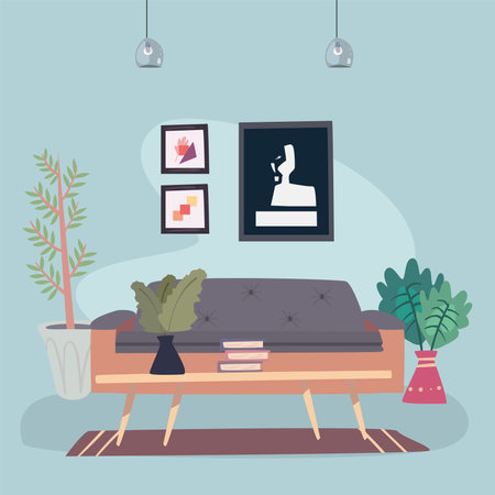 beautiful livingroom sceneのイラスト素材