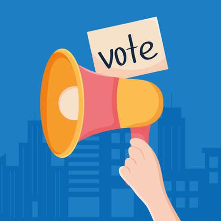 vote sign and megaphoneのイラスト素材