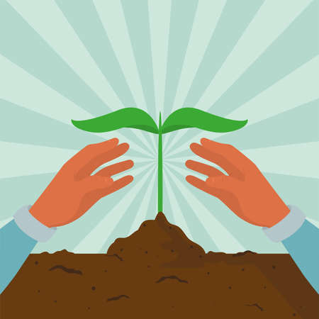 hands human plantingのイラスト素材