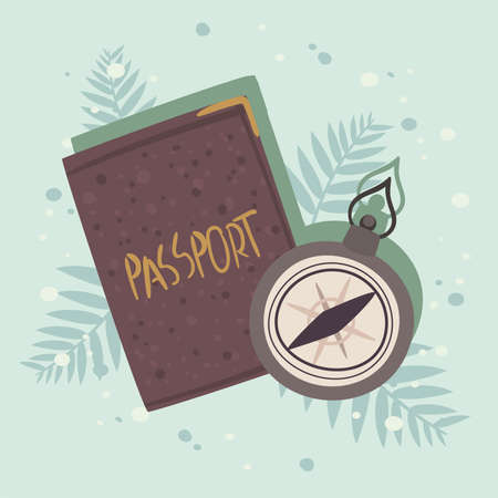 compass and passportのイラスト素材