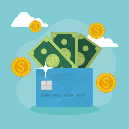 money and credit cardのイラスト素材