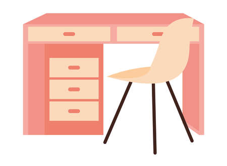 chair and deskのイラスト素材