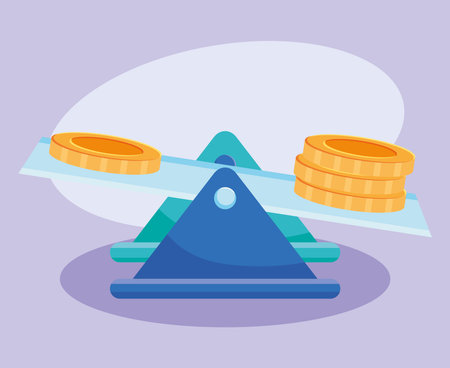 scale with money coinsのイラスト素材