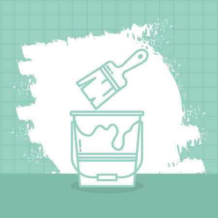 paint bucket and brushのイラスト素材