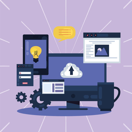 webpage design and desktopのイラスト素材