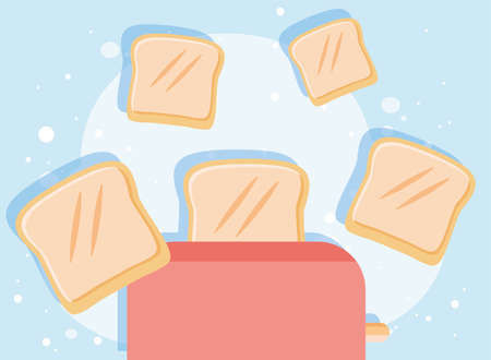bread toaster kitchen deviceのイラスト素材