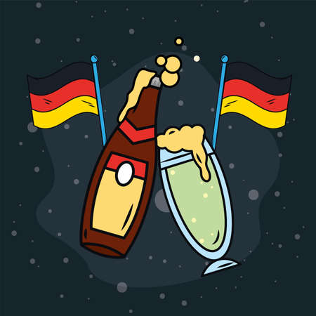 beers and germany flagsのイラスト素材