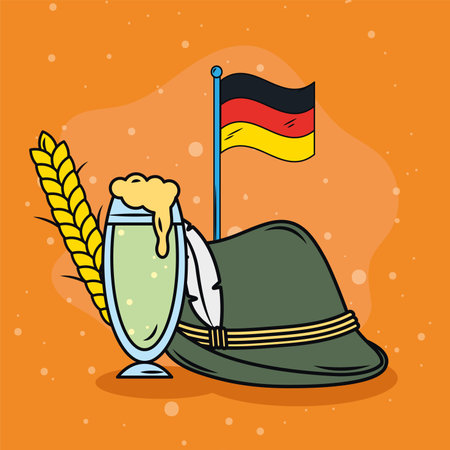 tyrolean hat and flagのイラスト素材