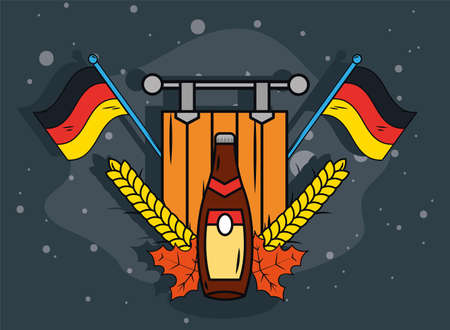 oktoberfest germany flags partyのイラスト素材