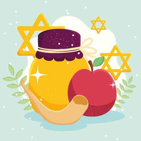 stars and honey jarのイラスト素材