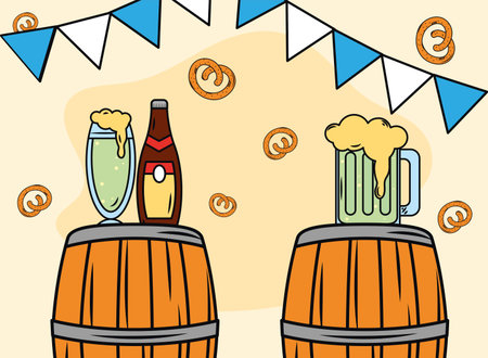oktoberfest barrels and garlands