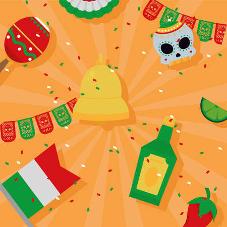 mexican celebration patternのイラスト素材