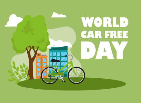poster of world car free dayのイラスト素材