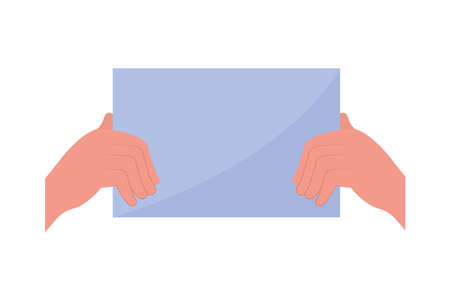 hands with blank posterのイラスト素材