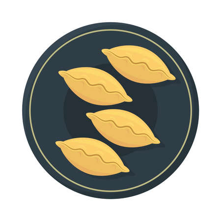 korean jin mandu dishのイラスト素材