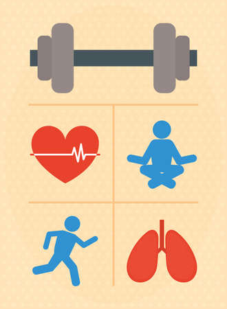 gym and healthのイラスト素材