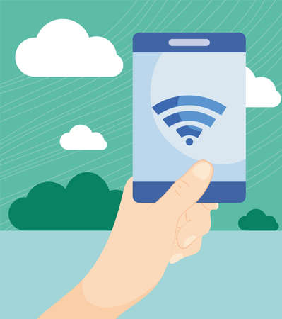 NFC illustration designのイラスト素材