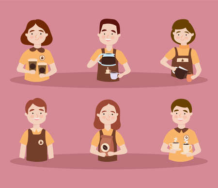 young baristas setのイラスト素材