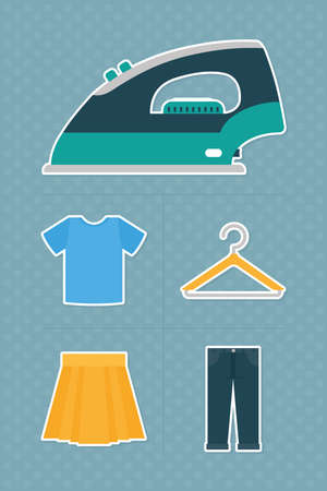 iron and clothesのイラスト素材