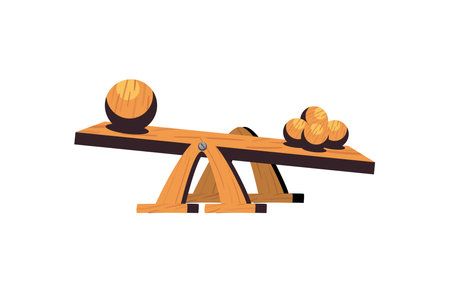 balance with wooden ballsのイラスト素材