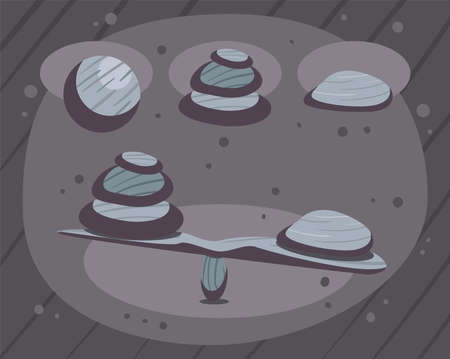 balance concept and rocksのイラスト素材