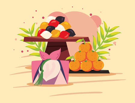 oranges and songpyeonのイラスト素材
