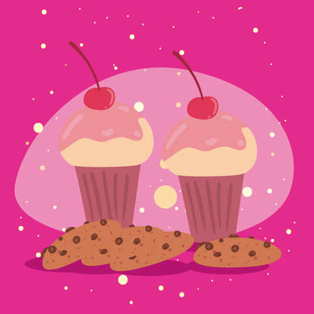 cupcakes and cookiesのイラスト素材