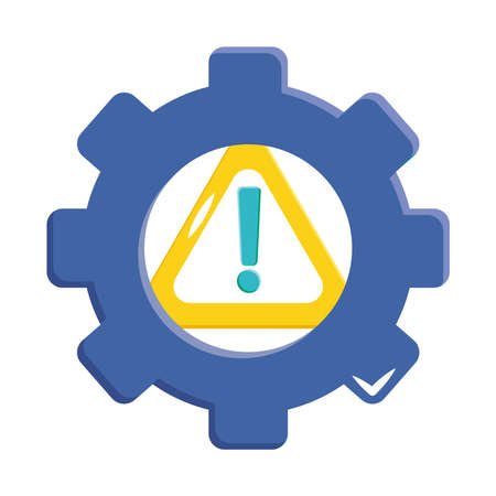 gear with warning signのイラスト素材