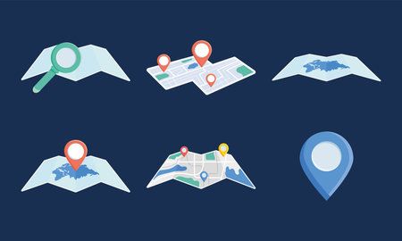city maps and location pins