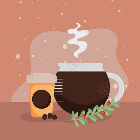 coffee teapot and potのイラスト素材