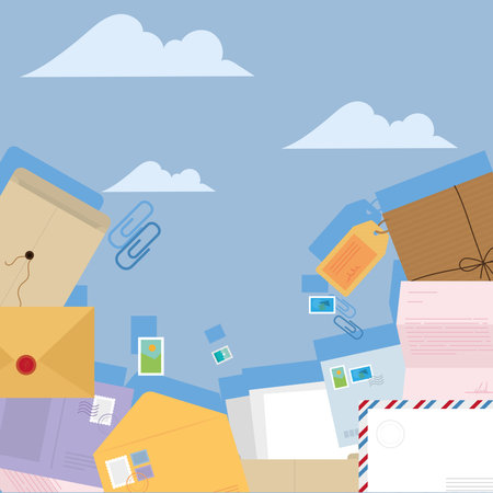 postal service icons frameのイラスト素材