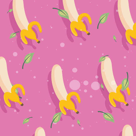 bananas fruits patternのイラスト素材