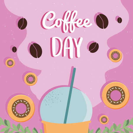 coffee day cardのイラスト素材