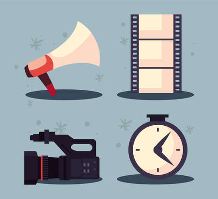 video production iconsのイラスト素材