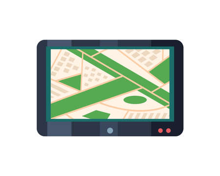 map with routes in tabletのイラスト素材