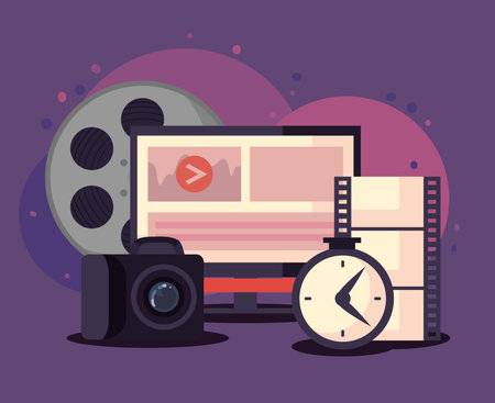 video production symbol setのイラスト素材